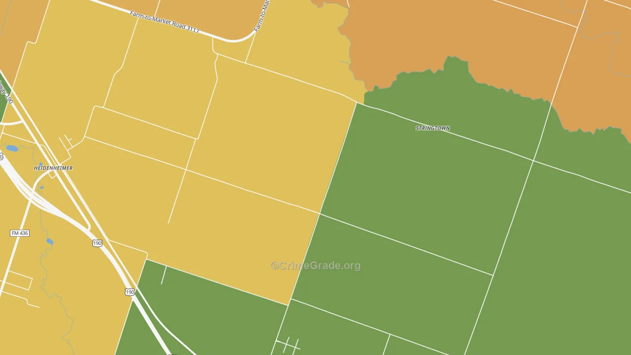 Oscar, TX Map of Arson Rates