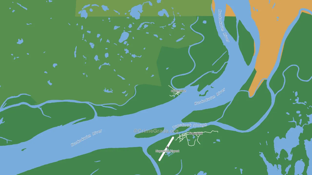Oscarville, AK Map of Arson Rates