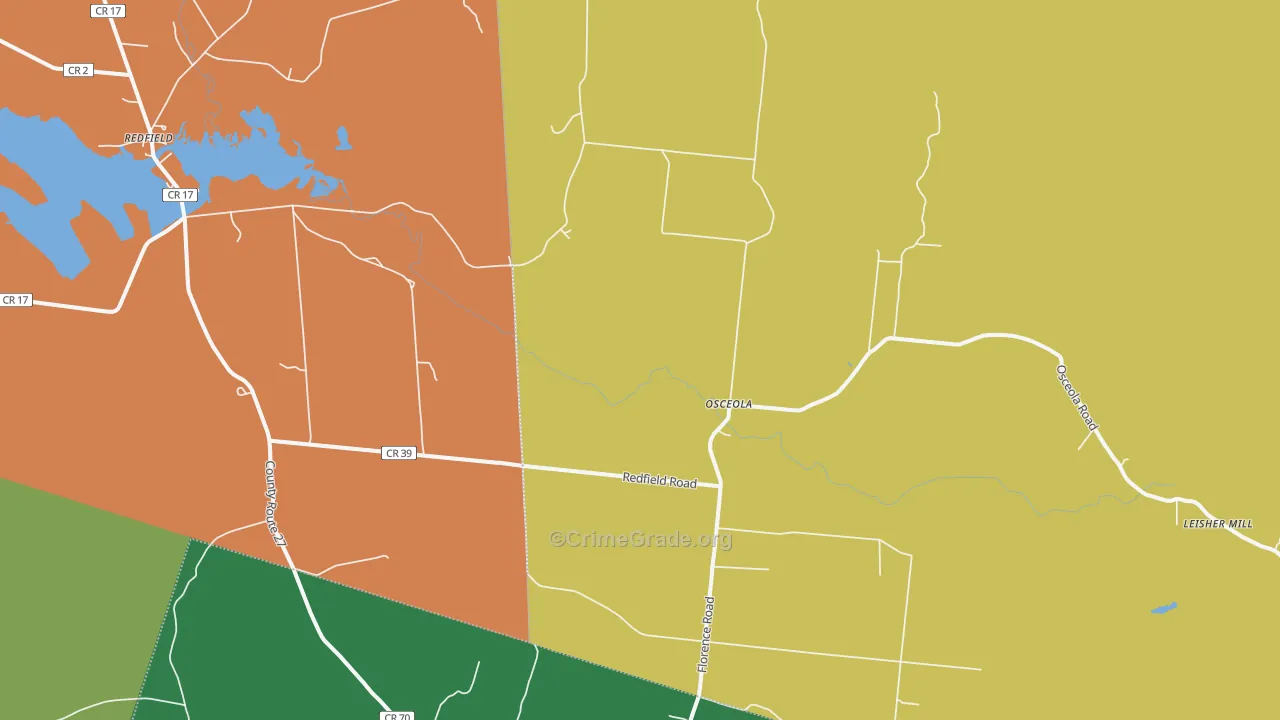 Osceola, NY Map of Arson Rates