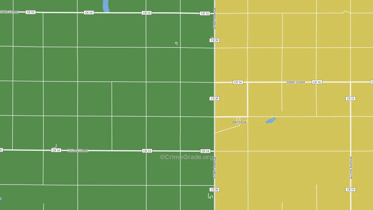 Osceola, SD Map of Arson Rates