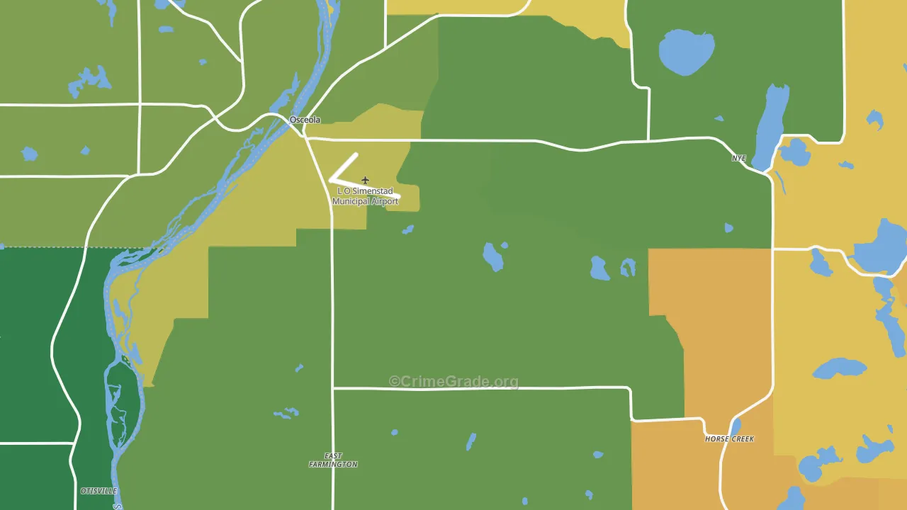 Osceola, WI Map of Arson Rates