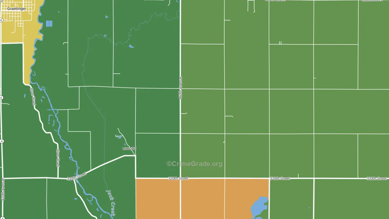 Osgood, IA Map of Arson Rates