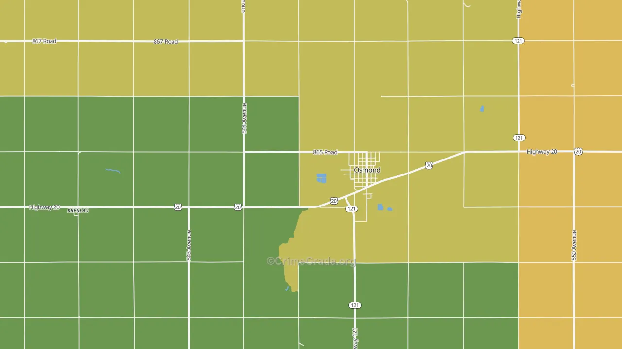 Osmond, NE Map of Arson Rates