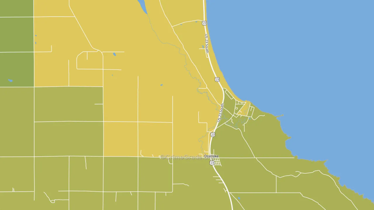 Ossineke, MI Map of Arson Rates