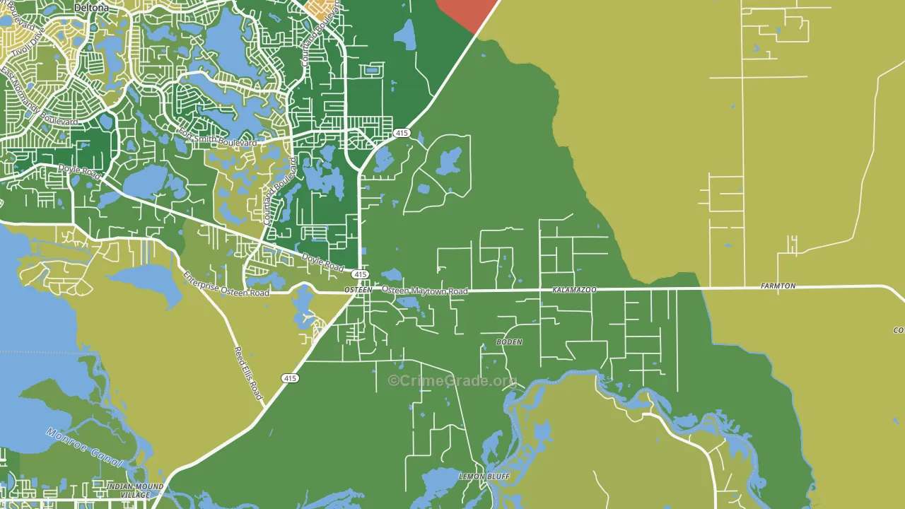 Osteen, FL Map of Arson Rates