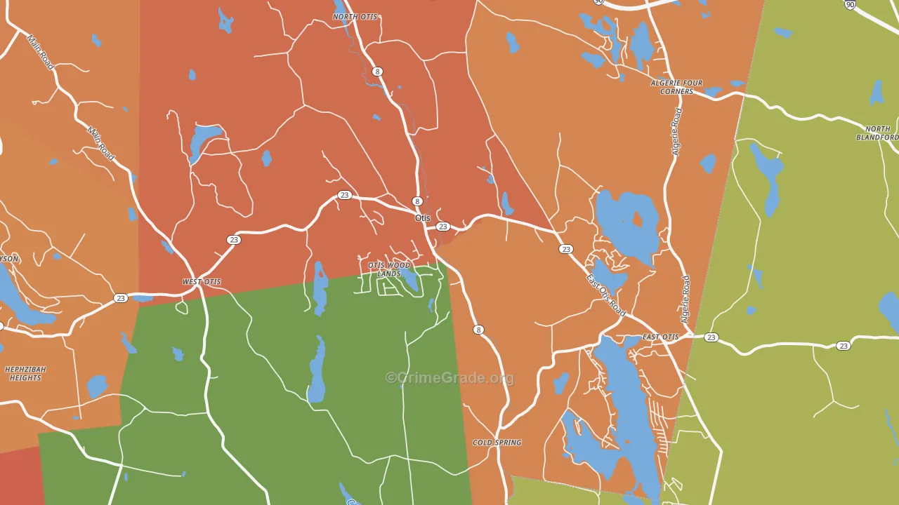 Otis, MA Map of Arson Rates