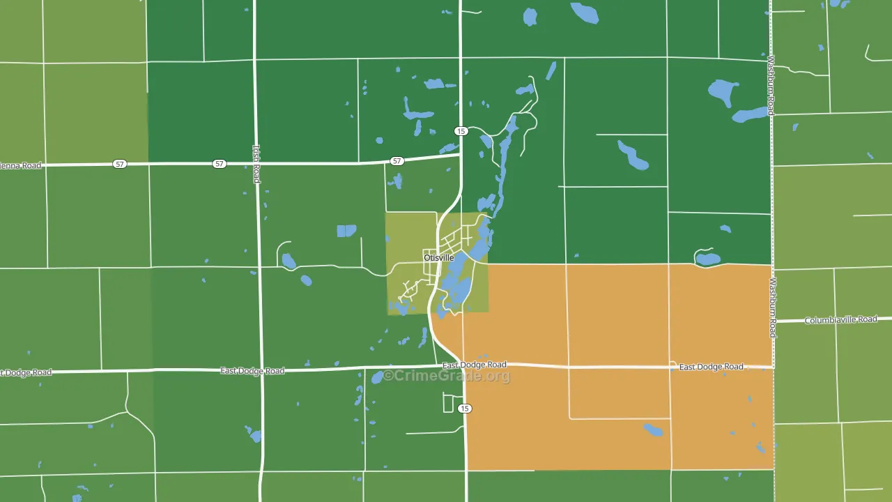 Otisville, MI Map of Arson Rates