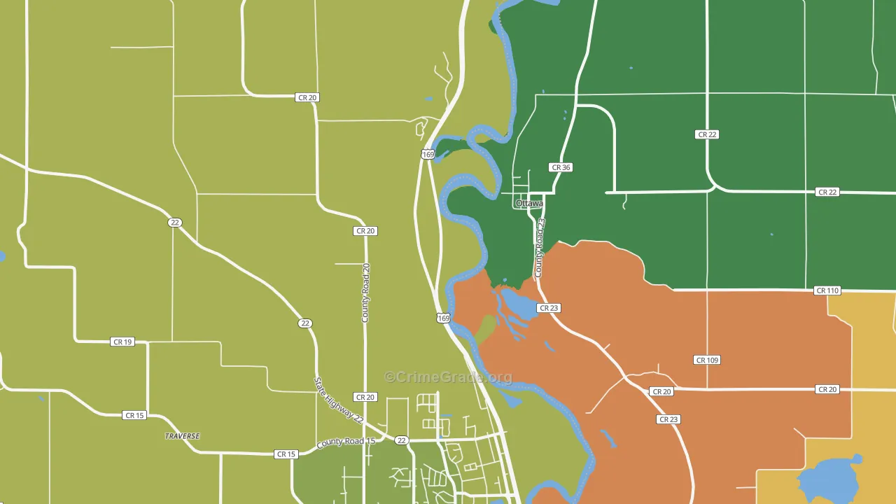 Ottawa, MN Map of Arson Rates