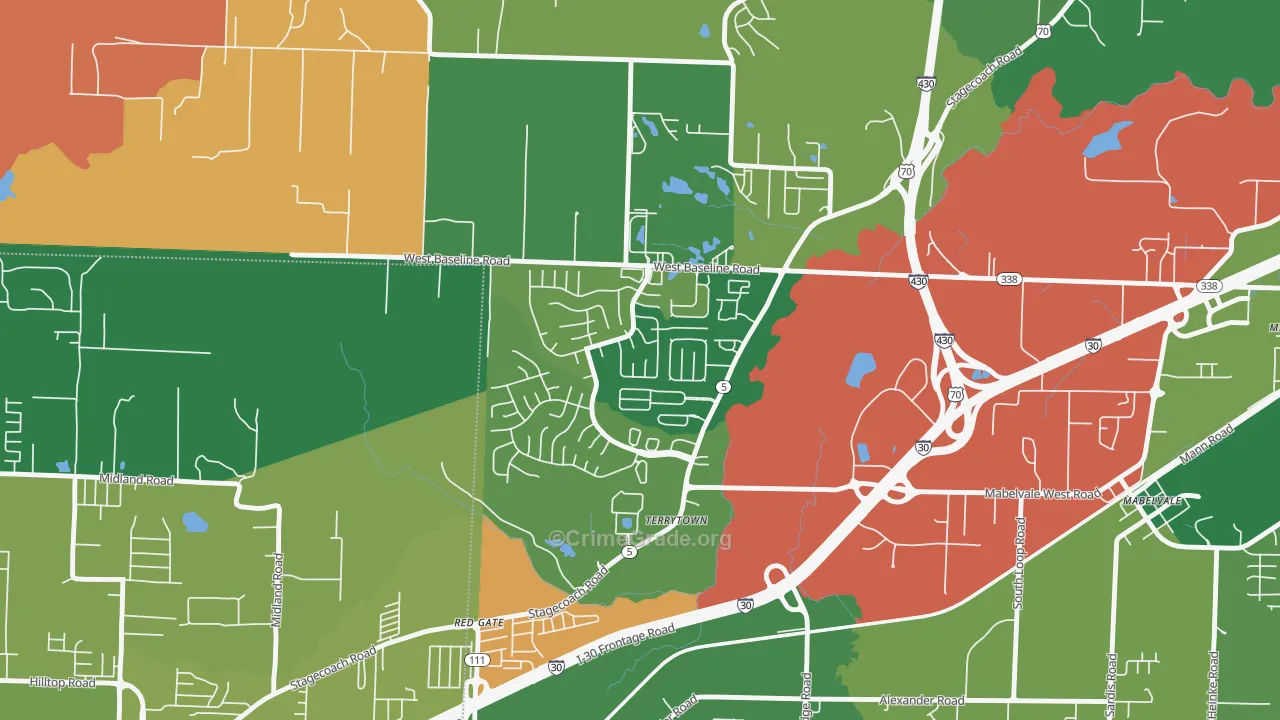 Otter Creek Crystal, Little Rock, AR Map of Arson Rates