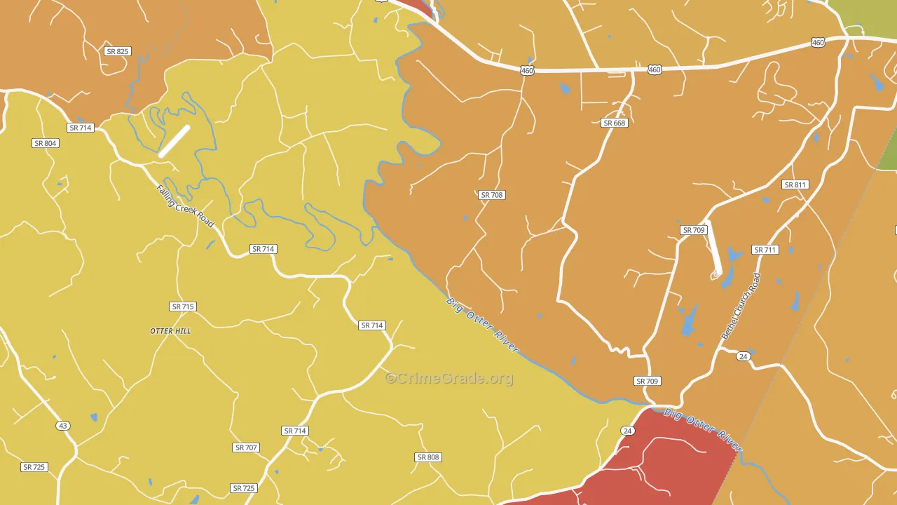 Otter Hill, VA Map of Arson Rates