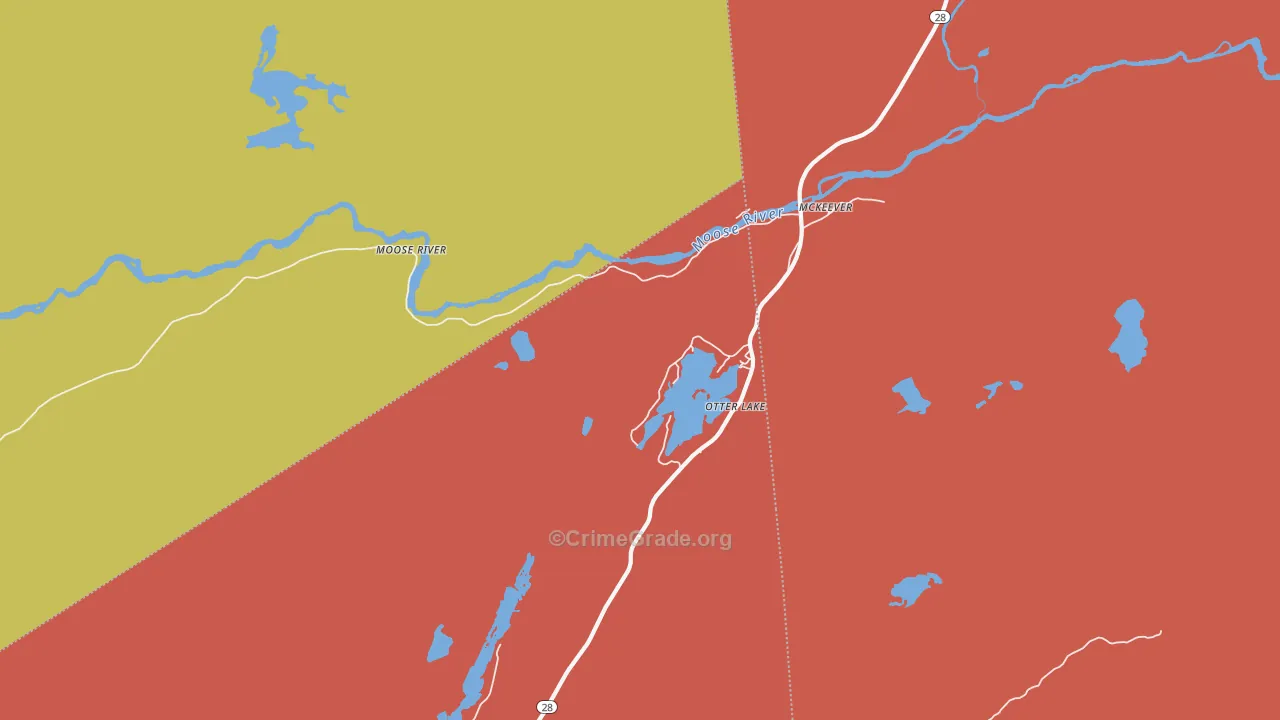 Otter Lake, NY Map of Arson Rates