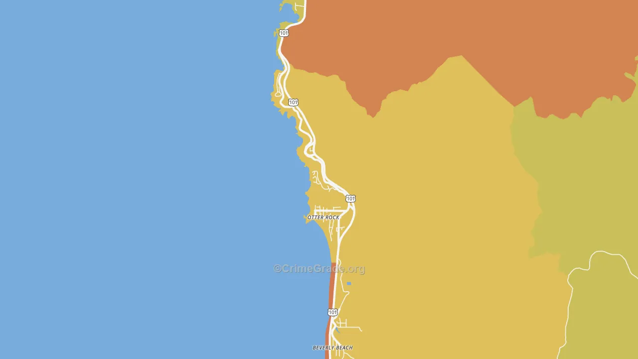 Otter Rock, OR Map of Arson Rates