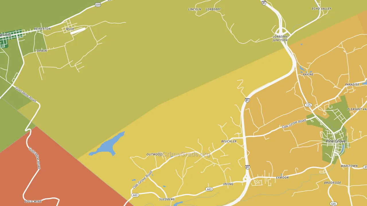 Outwood, PA Map of Arson Rates