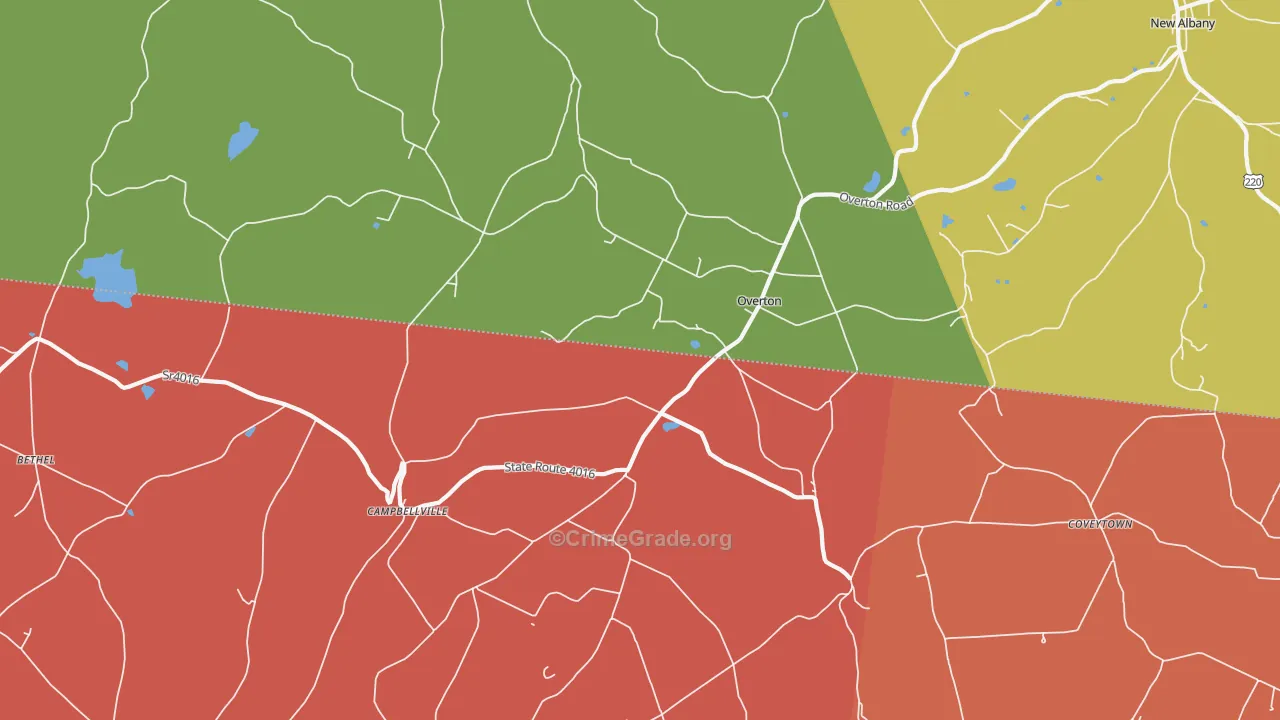 Overton, PA Map of Arson Rates