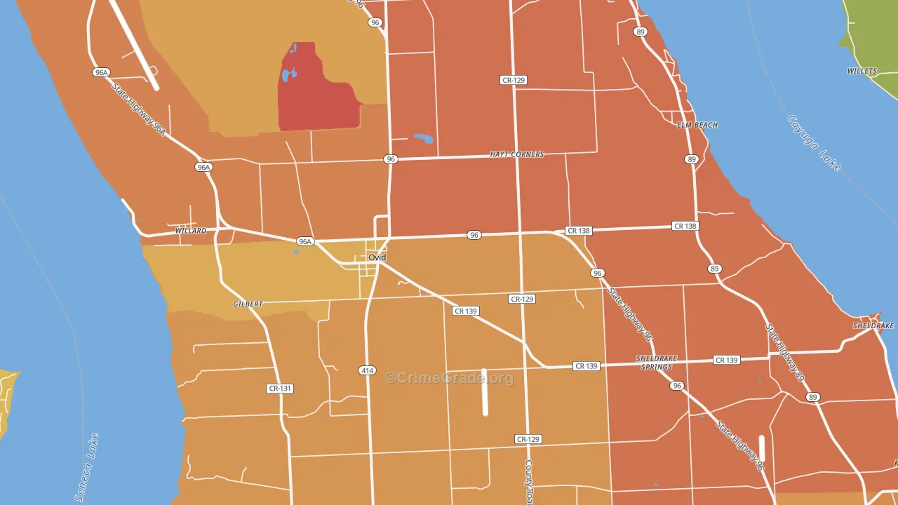 Ovid, NY Map of Arson Rates