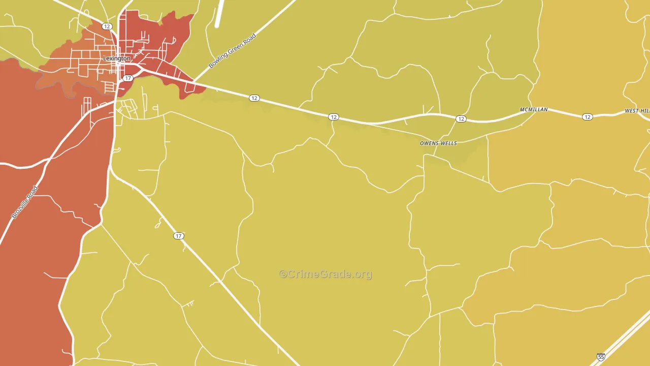 Owens Wells, MS Map of Arson Rates