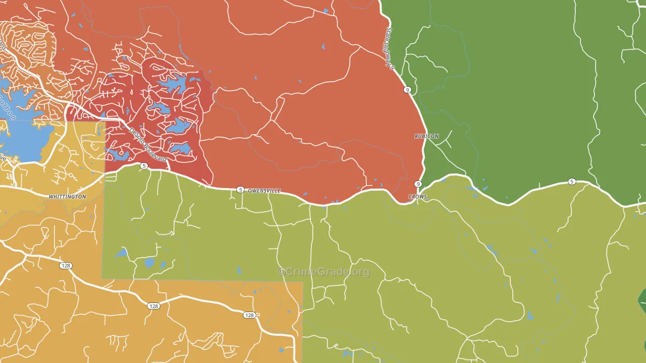Owensville, AR Map of Arson Rates