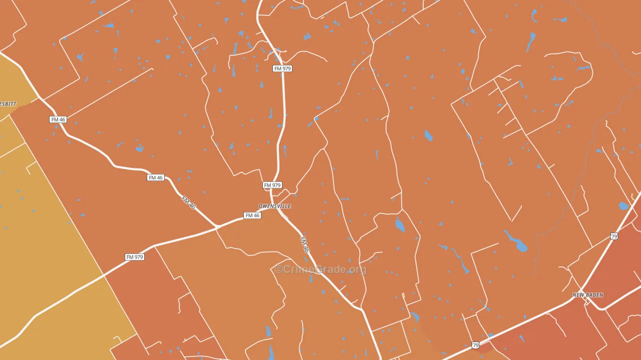Owensville, TX Map of Arson Rates