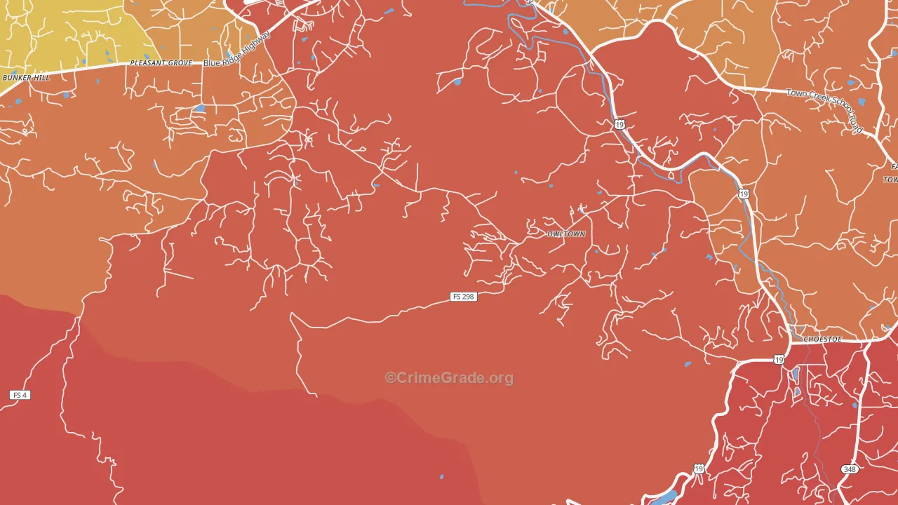 Owltown, GA Map of Arson Rates
