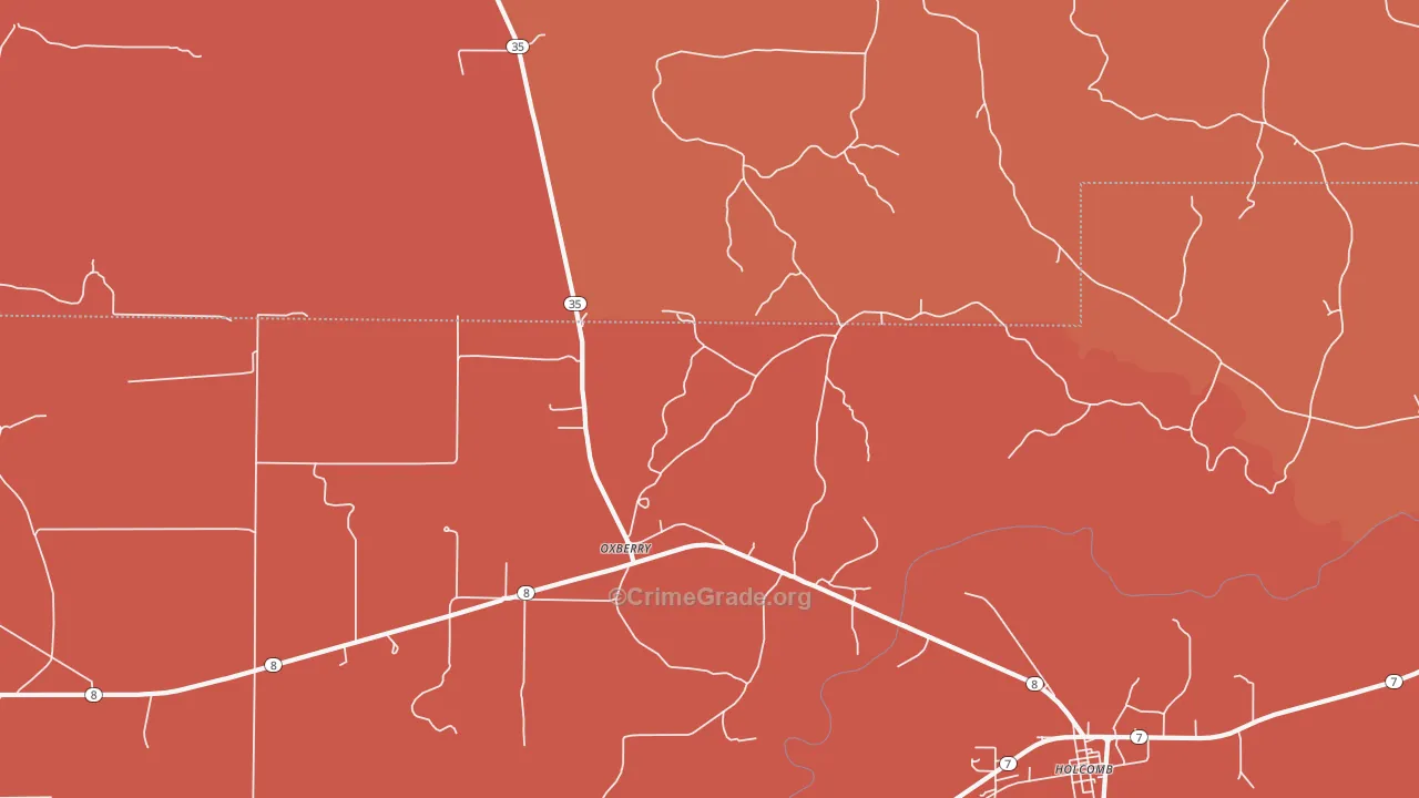 Oxberry, MS Map of Arson Rates