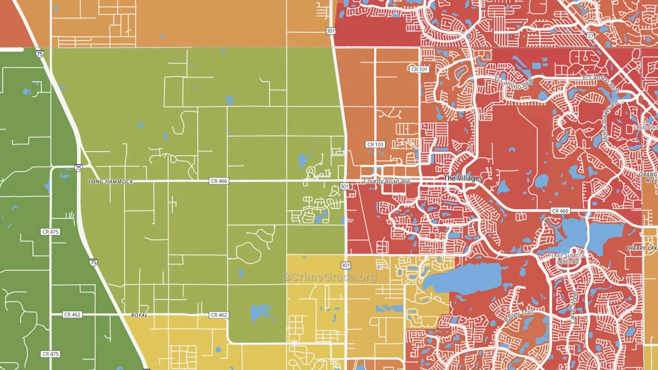 Oxford, FL Map of Arson Rates