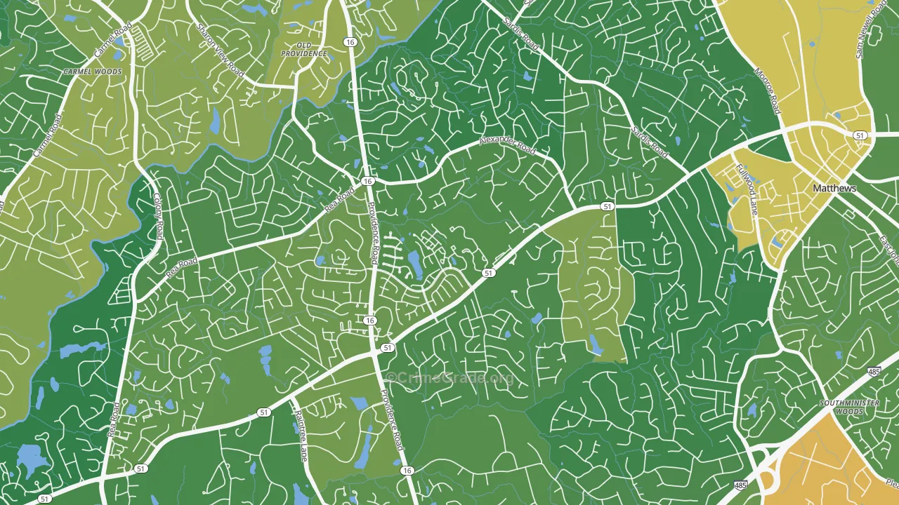 Oxford Hunt, Charlotte, NC Map of Arson Rates
