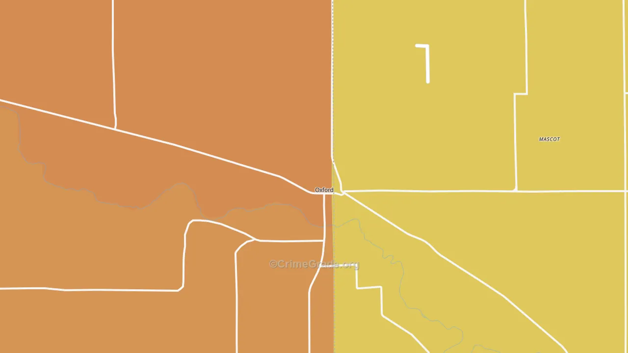 Oxford, NE Map of Arson Rates