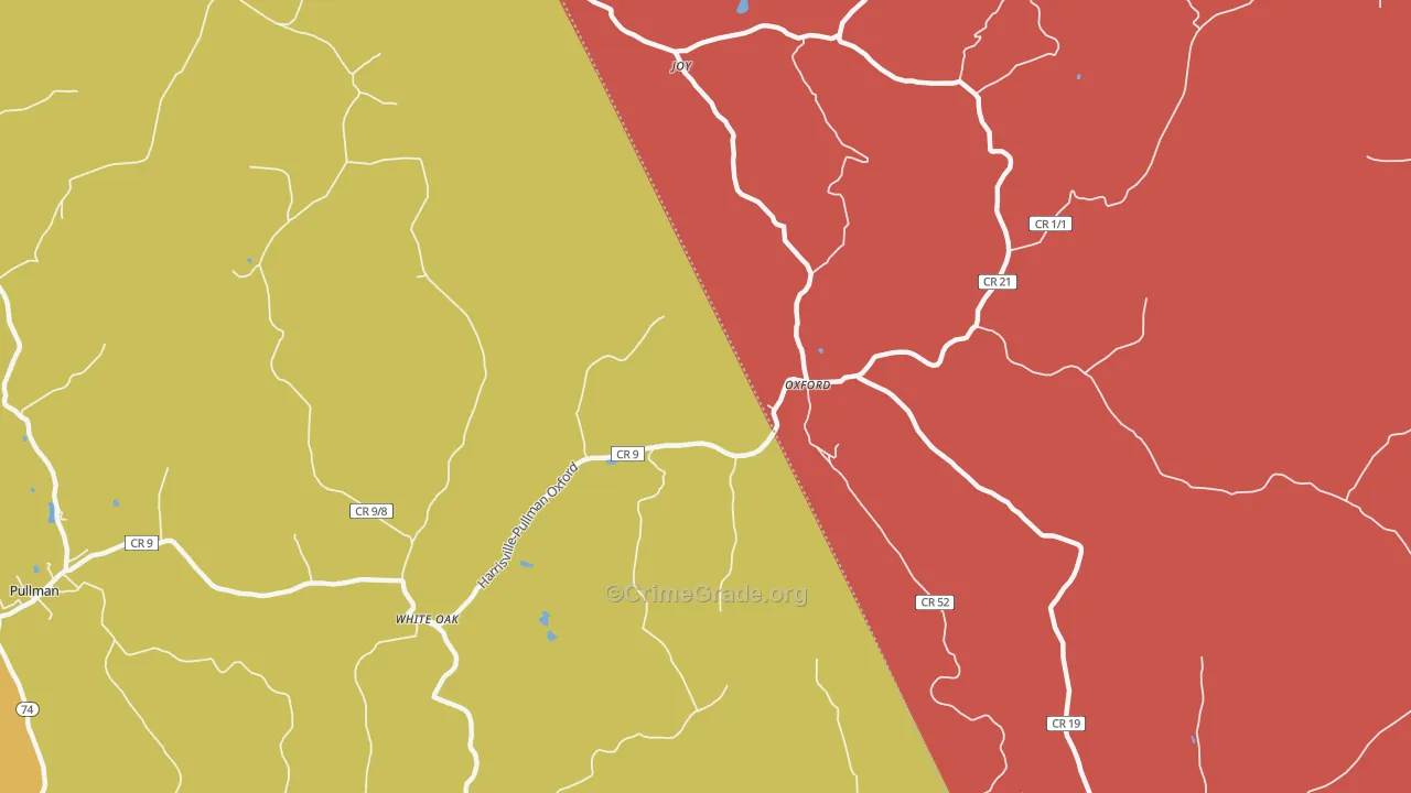 Oxford, WV Map of Arson Rates