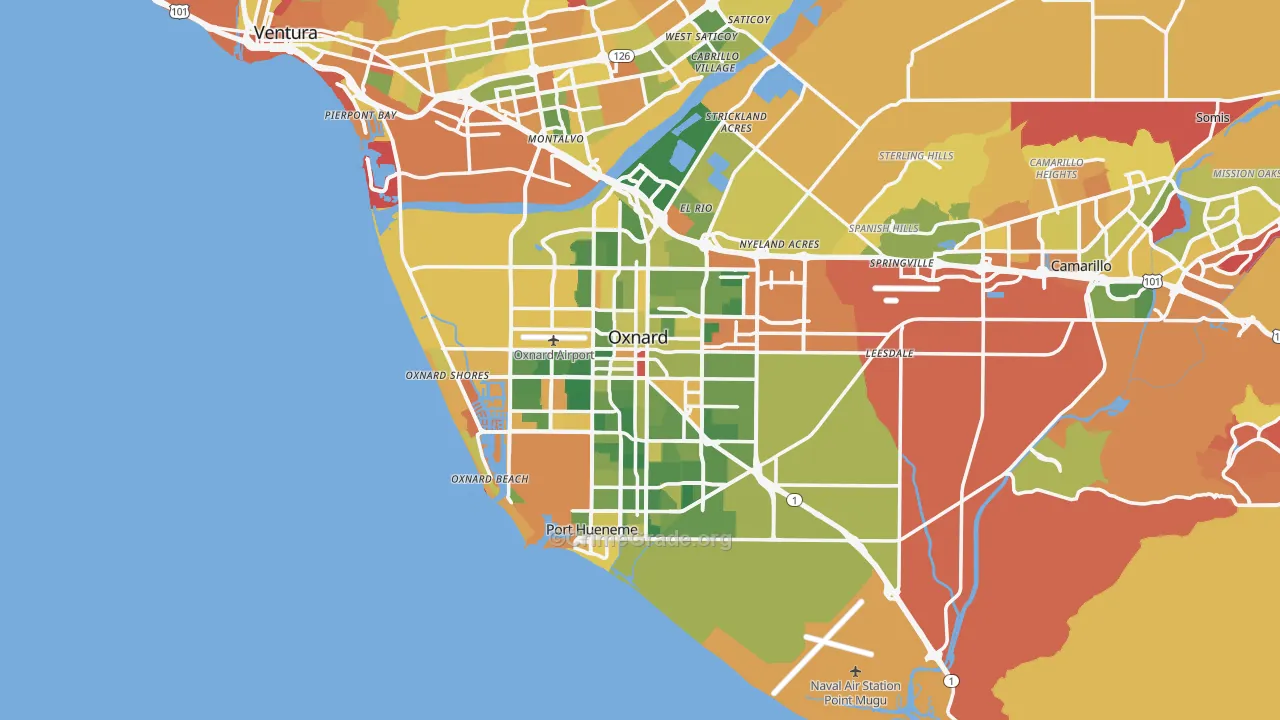 Oxnard, CA Map of Arson Rates