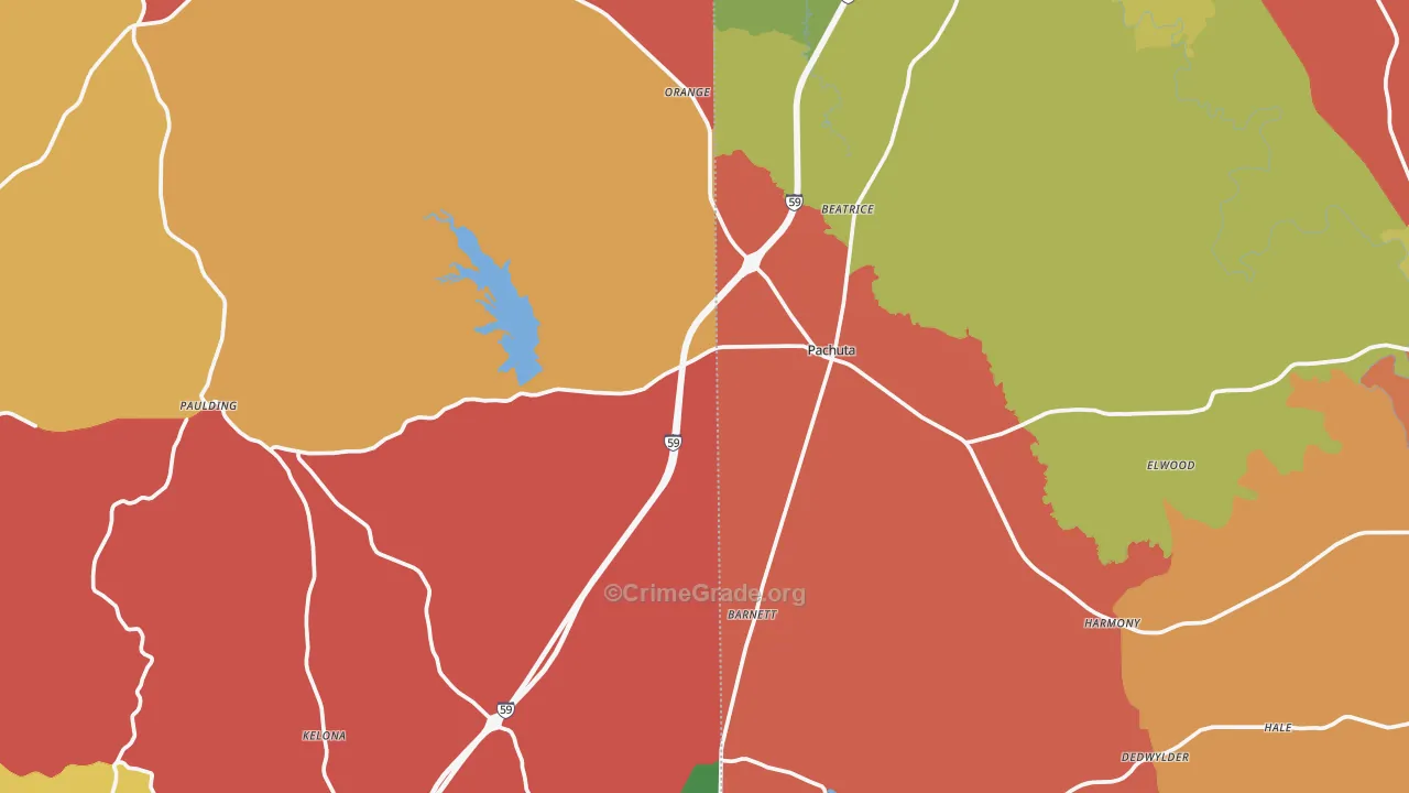 Pachuta, MS Map of Arson Rates