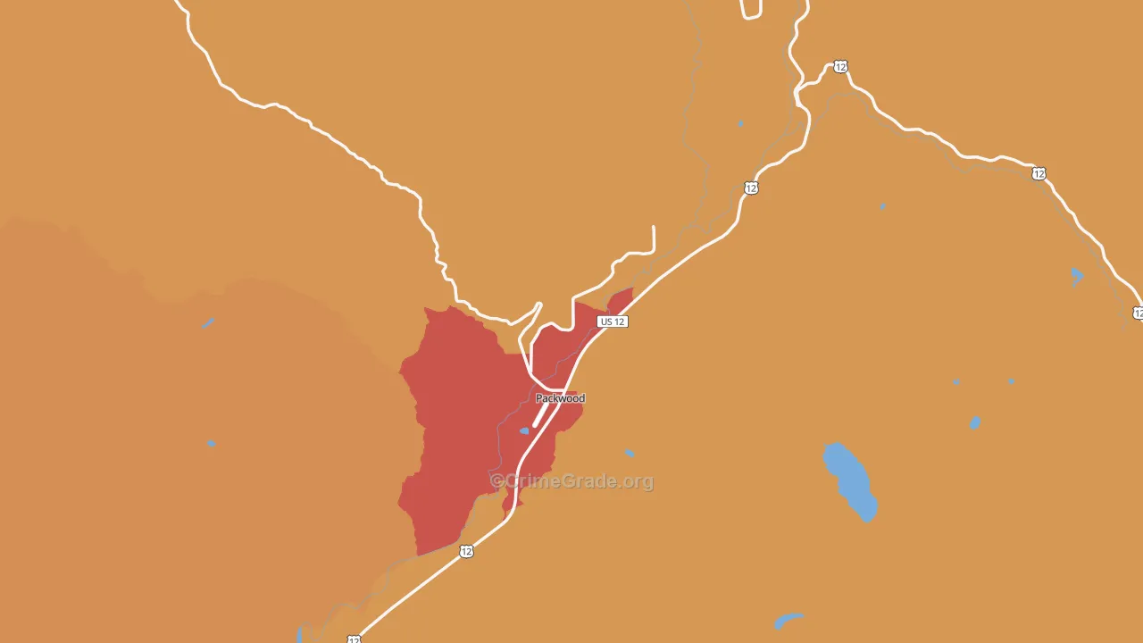 Packwood, WA Map of Arson Rates