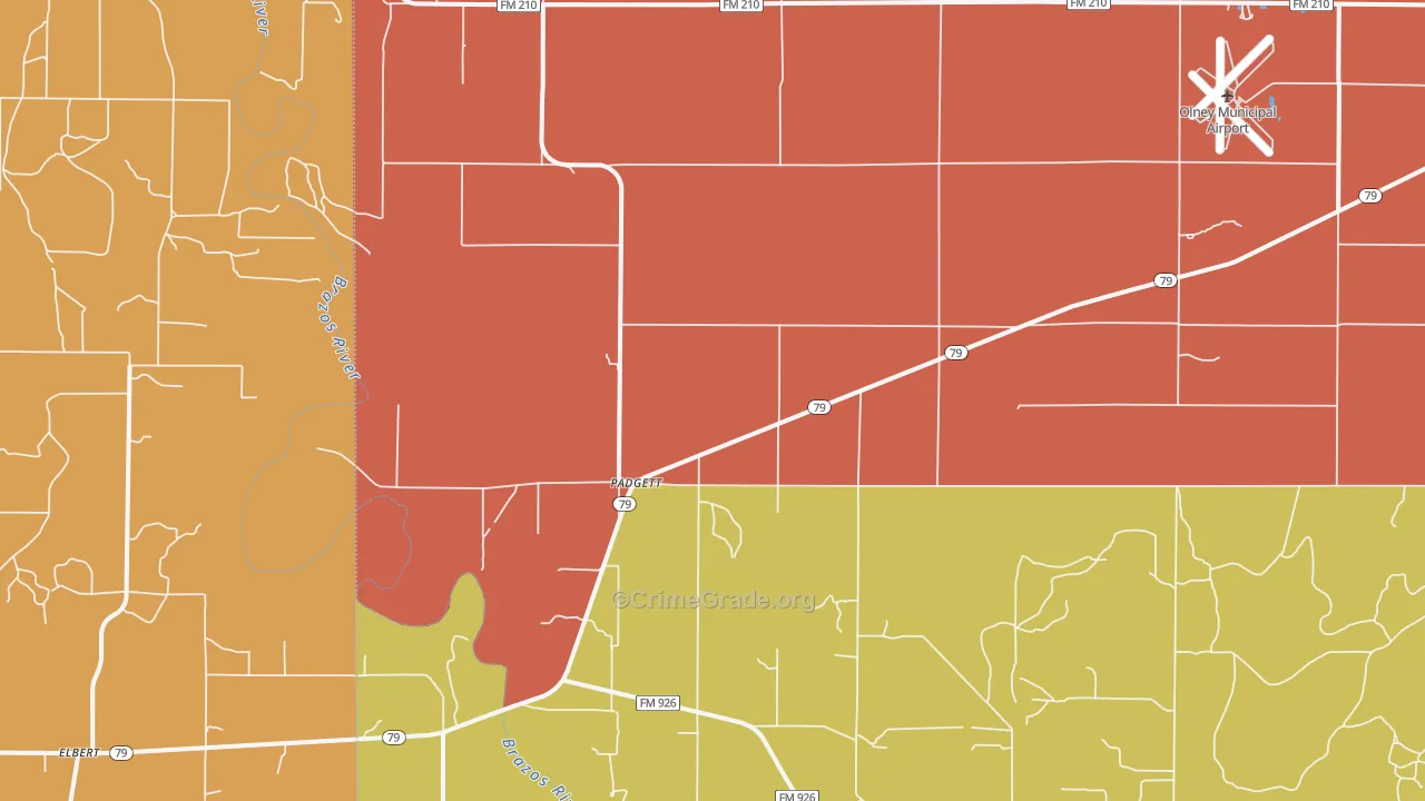 Padgett, TX Map of Arson Rates