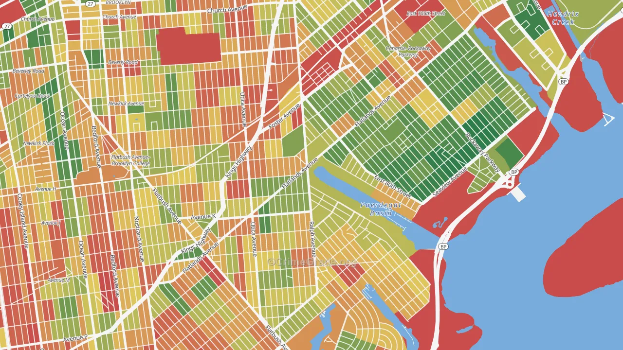 Paerdegat, Brooklyn, NY Map of Arson Rates