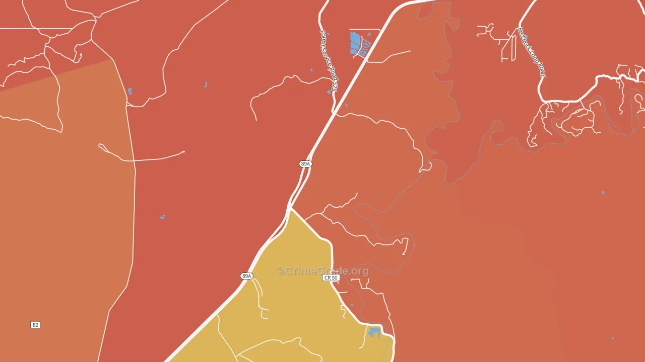 Page Springs, AZ Map of Arson Rates