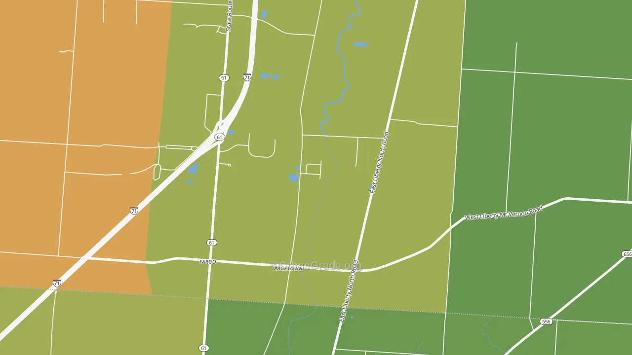 Pagetown, OH Map of Arson Rates