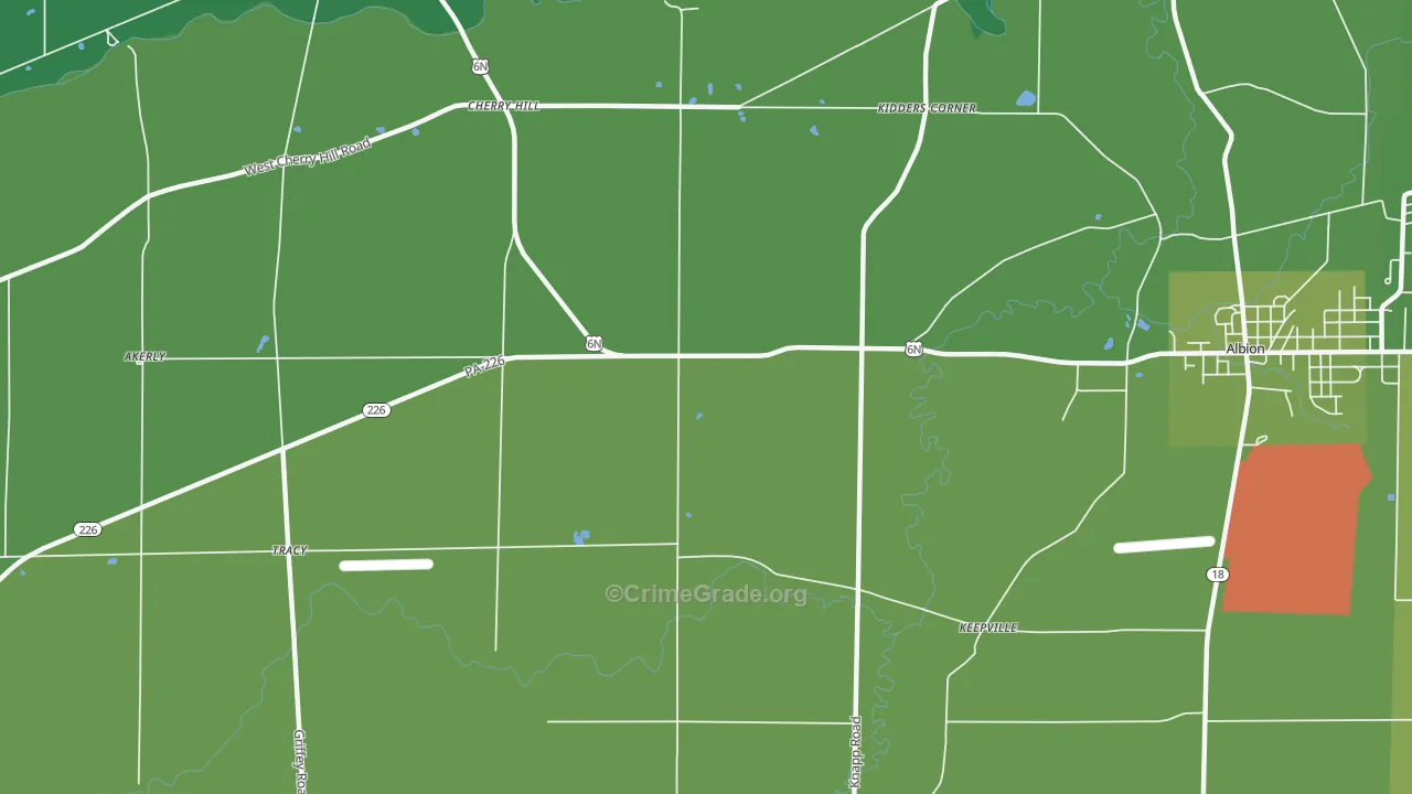 Pageville, PA Map of Arson Rates