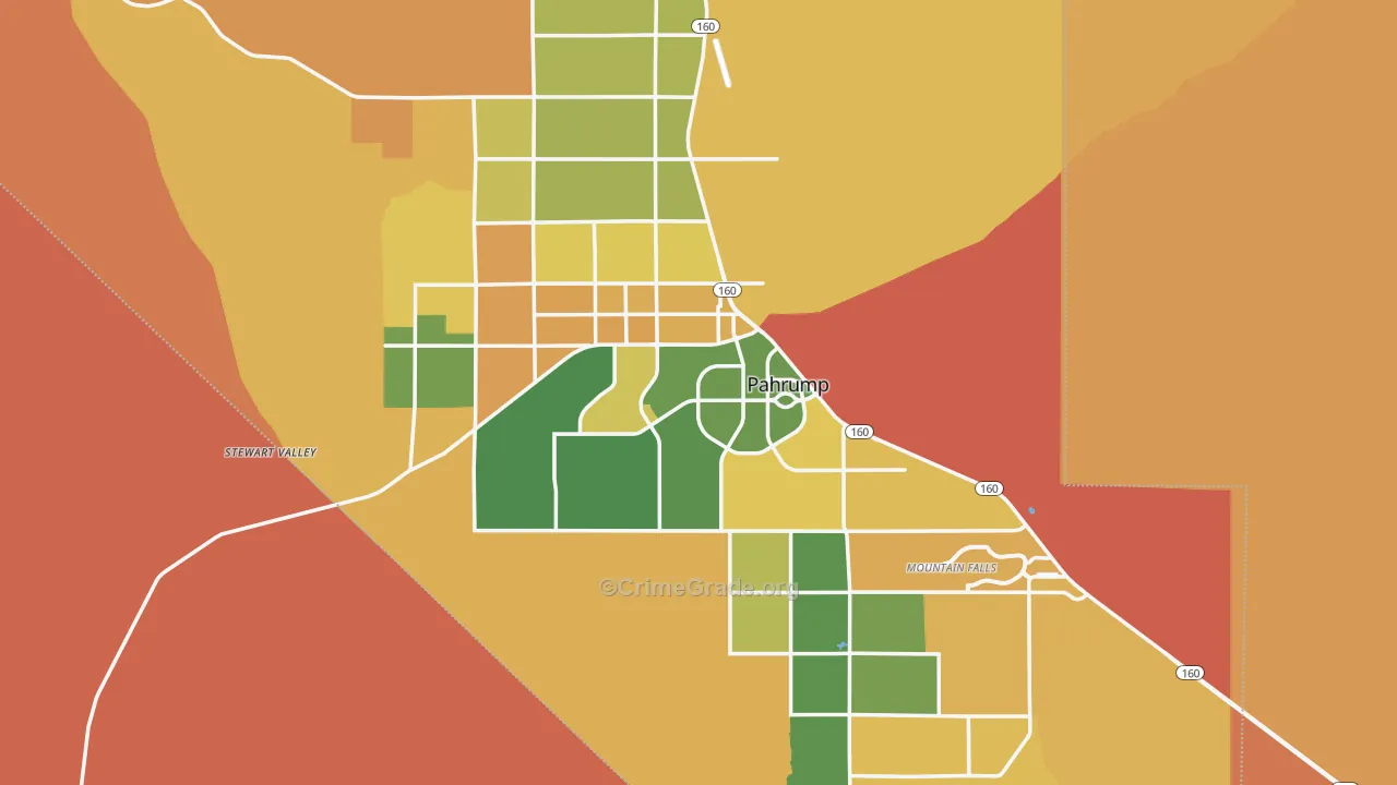 Pahrump, NV Map of Arson Rates