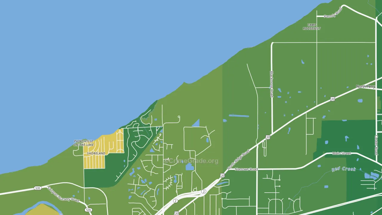 Painesville on the Lake, OH Map of Arson Rates
