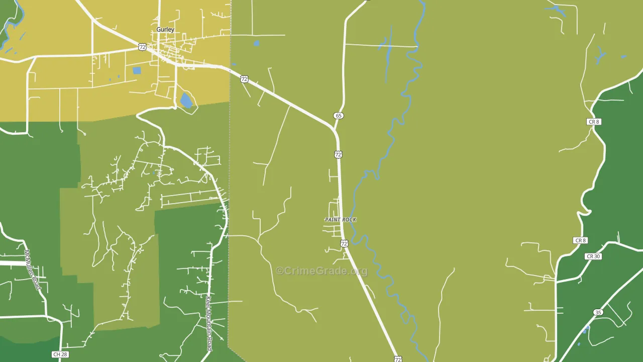 Paint Rock, AL Map of Arson Rates
