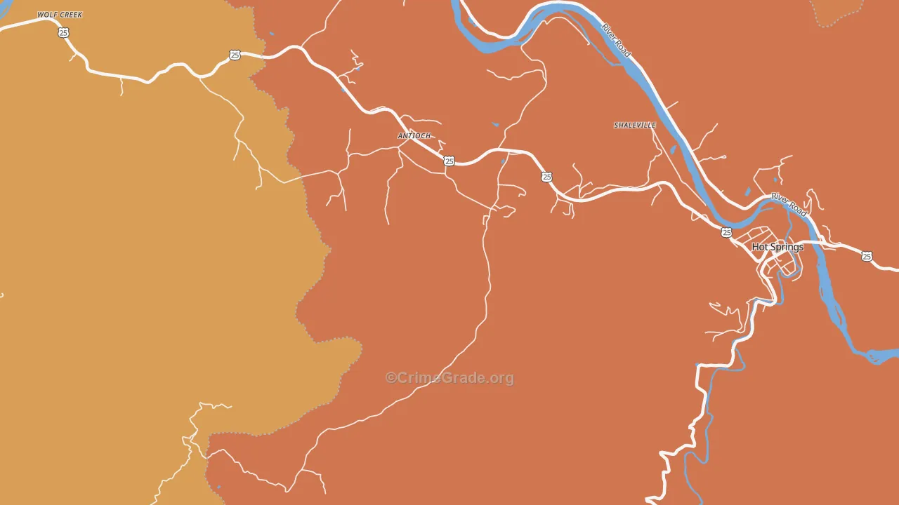 Paint Rock, NC Map of Arson Rates