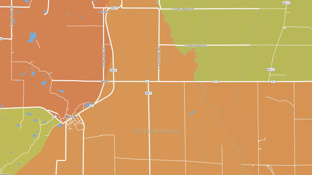 Painton, MO Map of Arson Rates