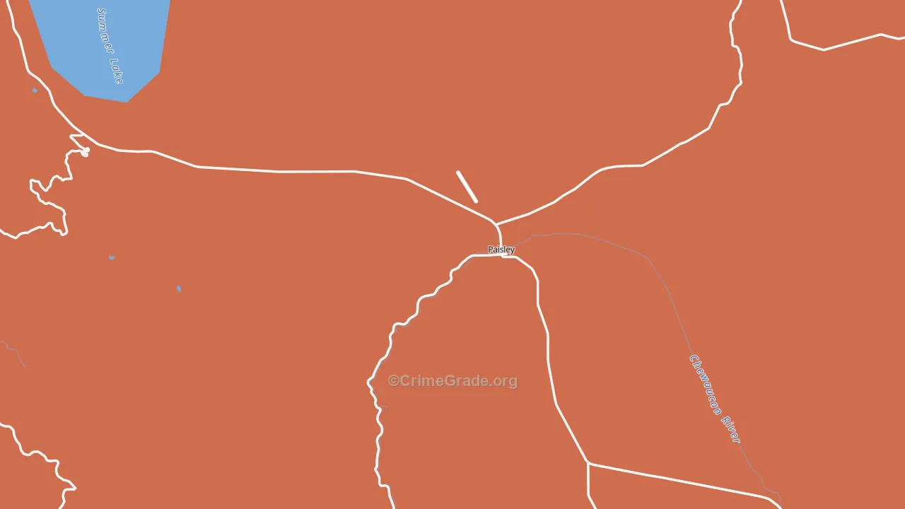 Paisley, OR Map of Arson Rates