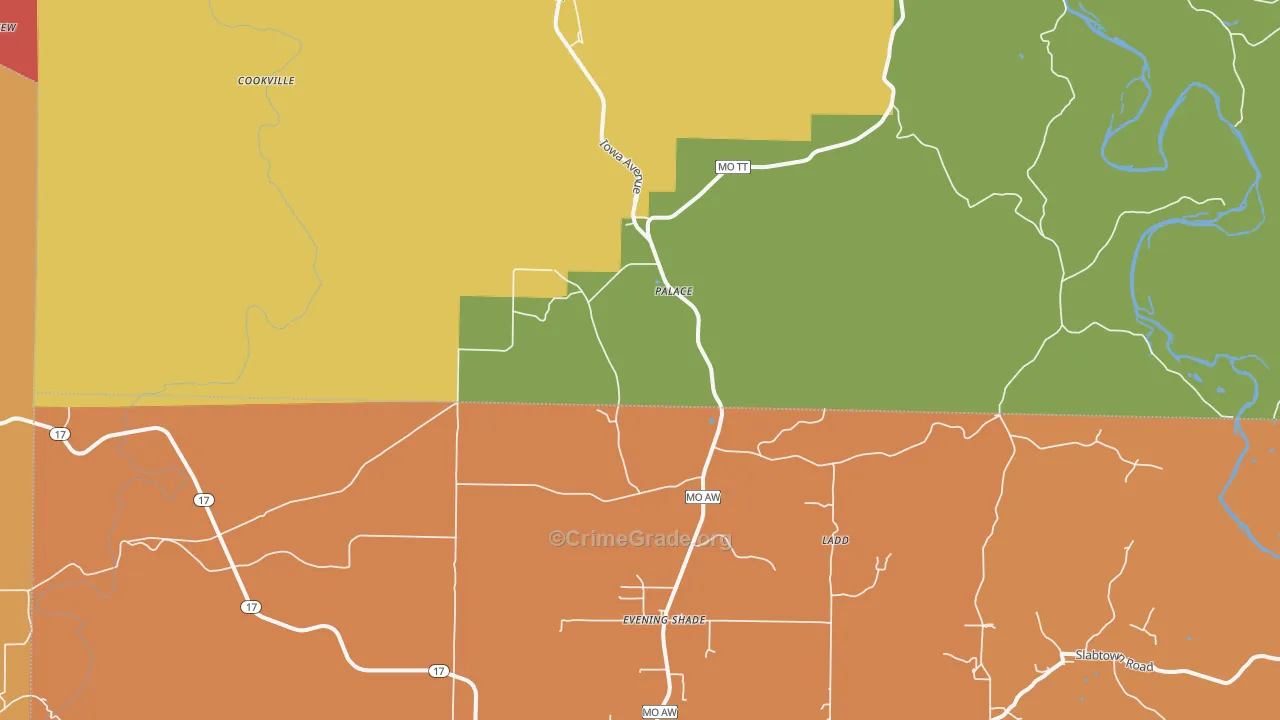 Palace, MO Map of Arson Rates