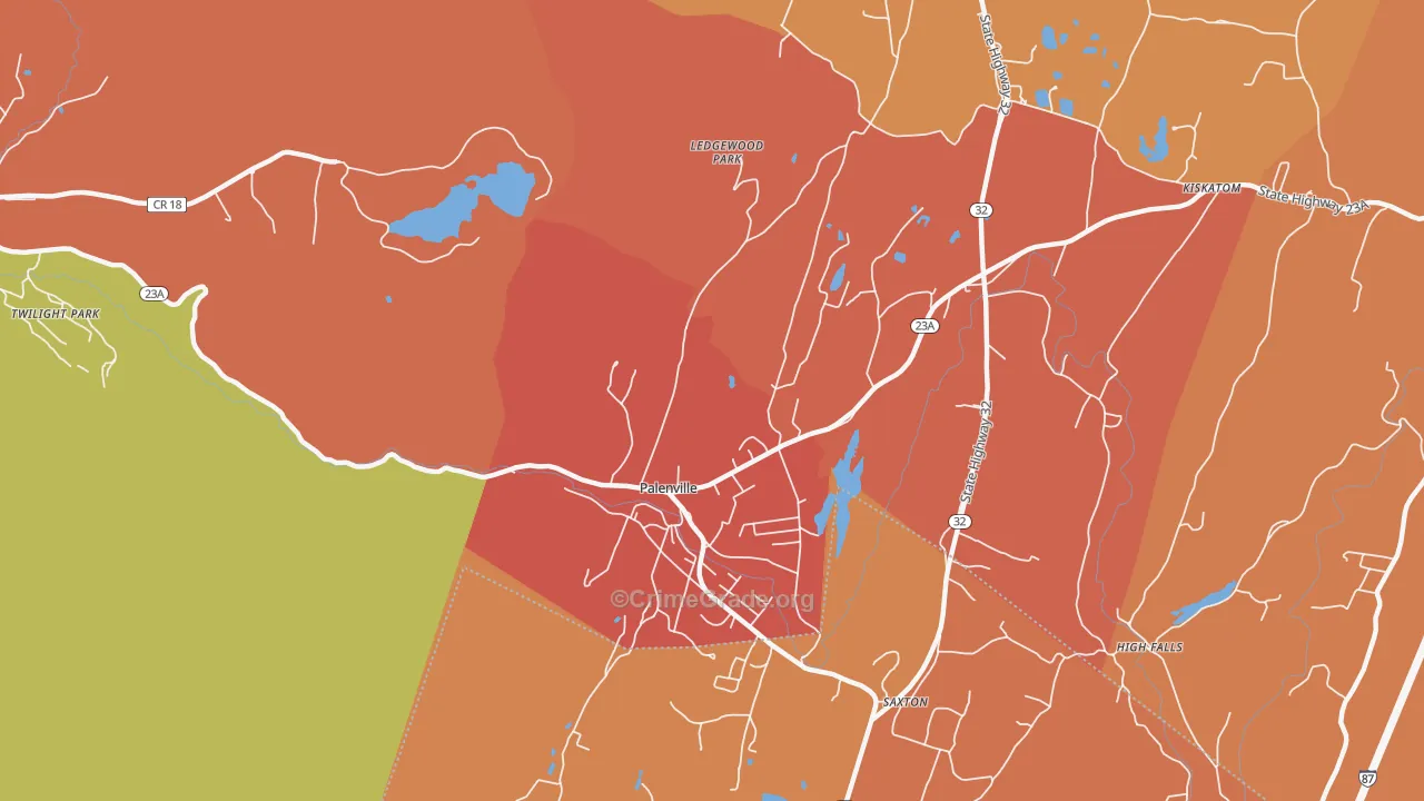 Palenville, NY Map of Arson Rates