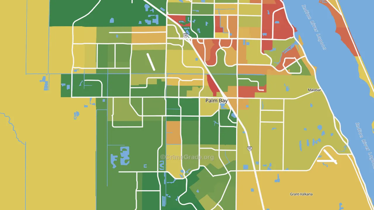 Palm Bay, FL Map of Arson Rates