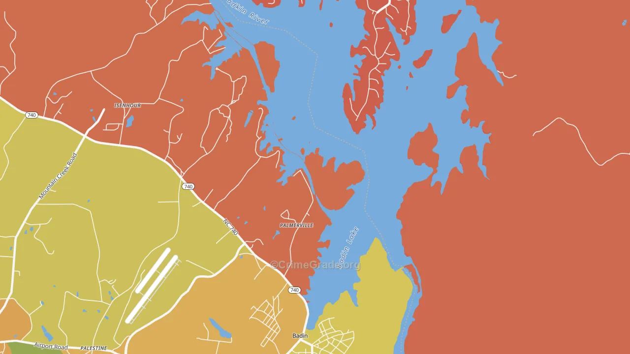 Palmerville, NC Map of Arson Rates