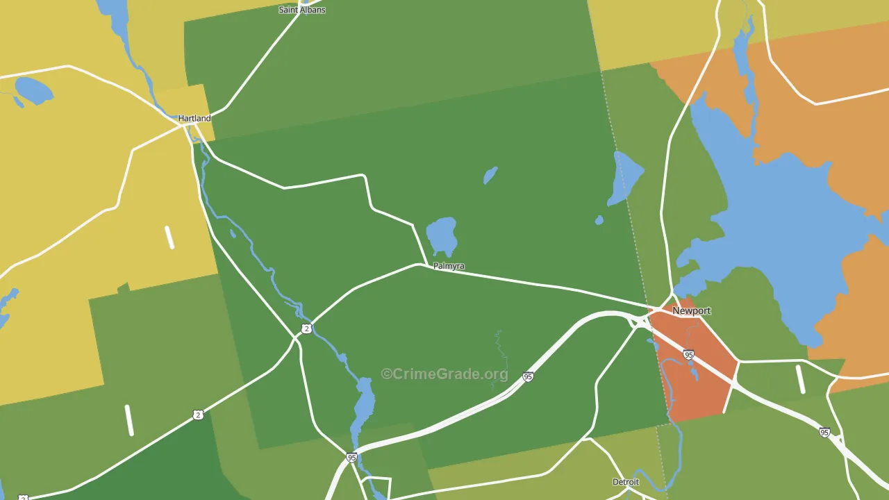 Palmyra, ME Map of Arson Rates