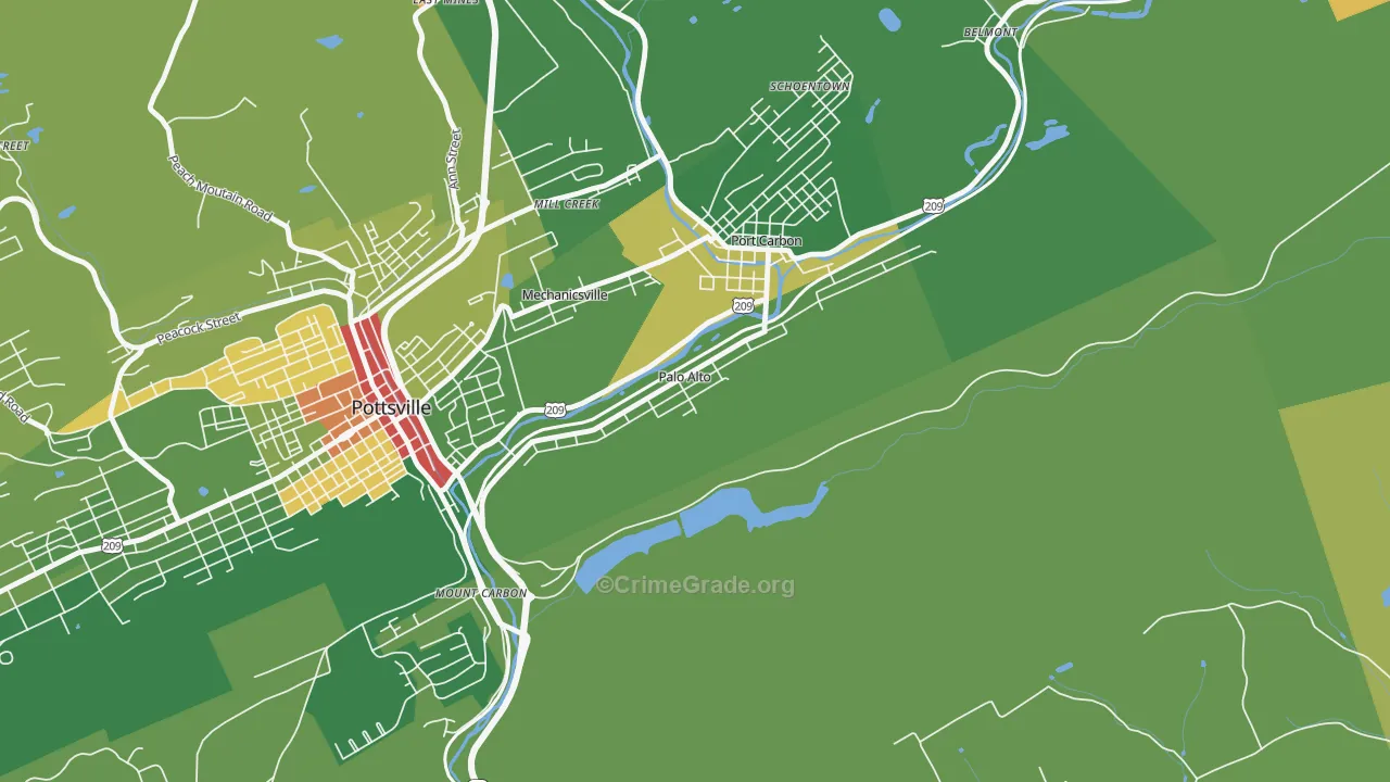 Palo Alto, PA Map of Arson Rates