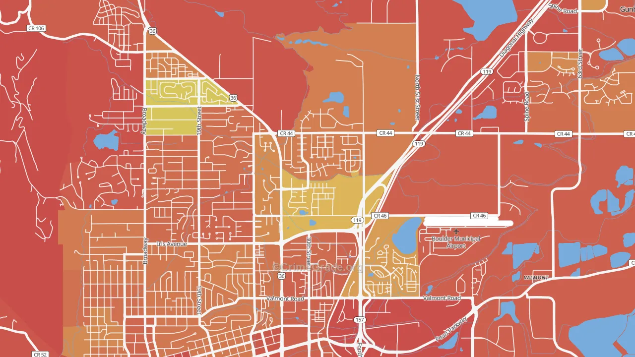 Palo Park, Boulder, CO Map of Arson Rates