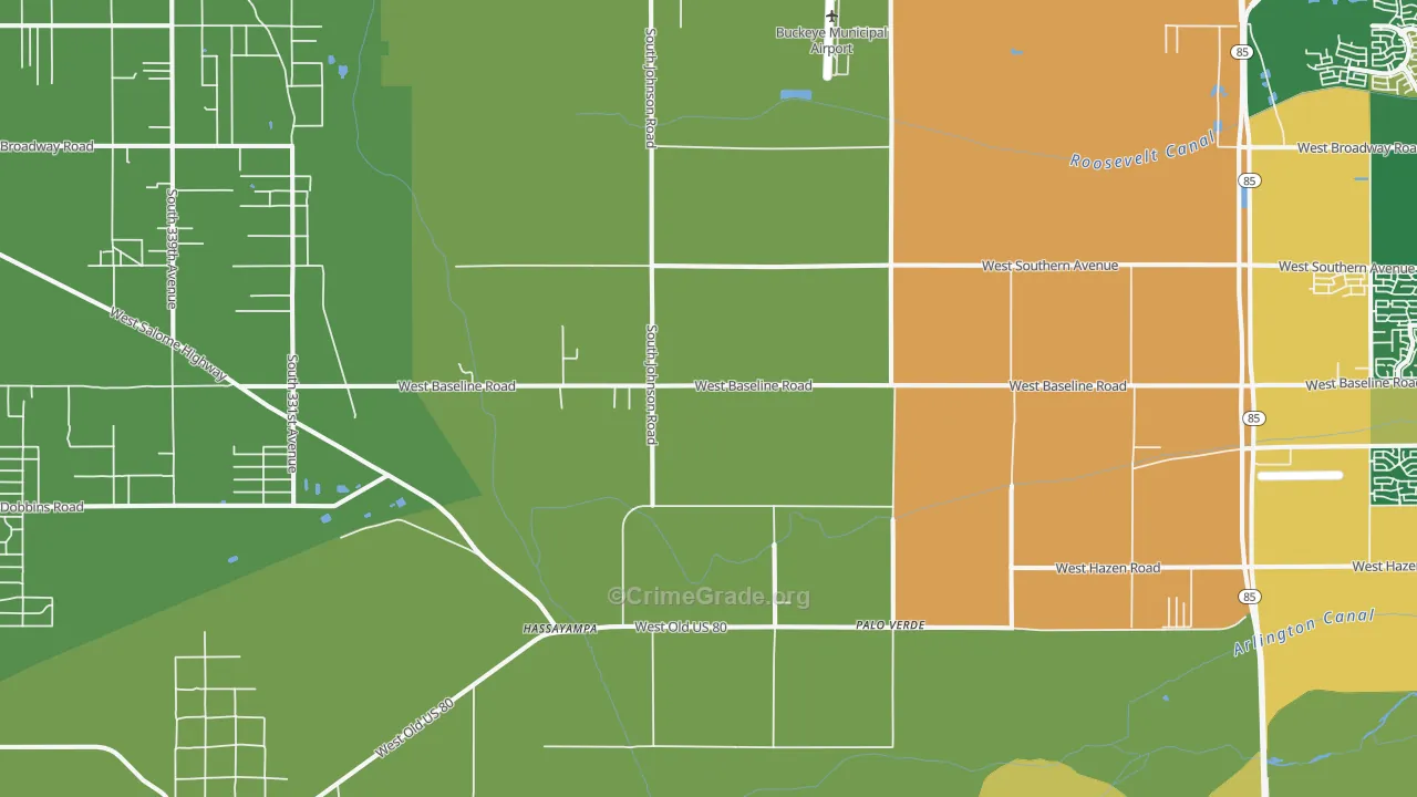 Palo Verde, AZ Map of Arson Rates